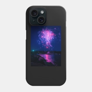 Fireworks and Reflections in the harbor Phone Case