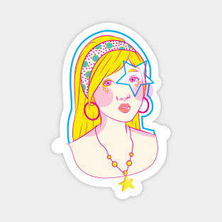 popart vintage girl Magnet