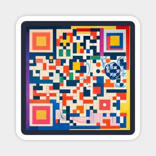 RickRoll QR Code Abstract Painting Magnet