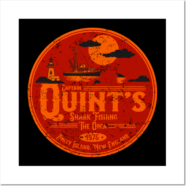 Quint's Shark Fishing - Amity Island 1975 Art Print for Sale by