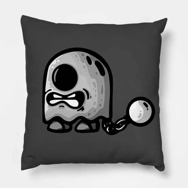 prisoner ghost grey Pillow by manuvila