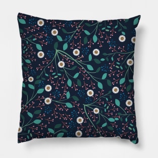 Dense flora midnight Pillow