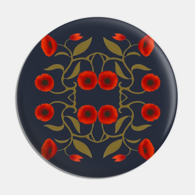 Poppy garden pattern Pin by otherdesigns