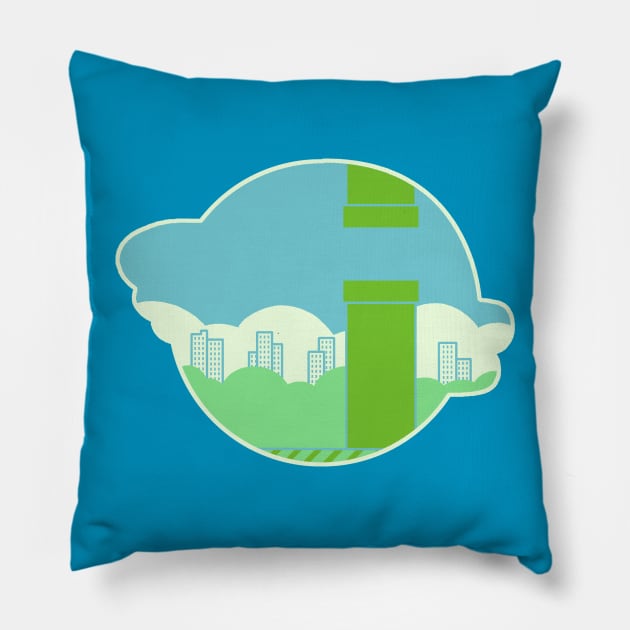 Land of the Flappy Bird Pillow by perdita00