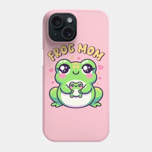 Frog Mom Cute Kawaii Toad Mother With Her Baby Phone Case