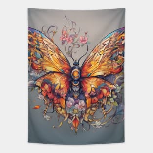 butterfly with flowers and leaves Tapestry