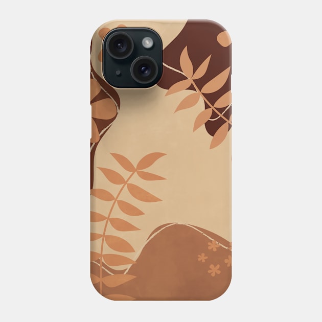 Earth Tones - Minimalist Garden Leaves Phone Case by Colorable