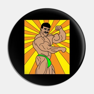 Retro Bodybuilding Lifting Weights Pin