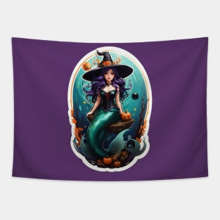 Cute Sage Sea Mermaid Witch Tapestry