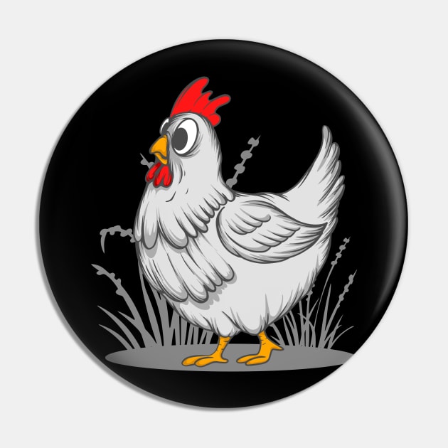 I Love Chicken | Chicken Lover | Farmer Gift Pin by BadDesignCo