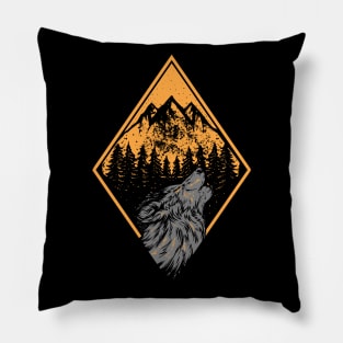 wolf wild illustration Pillow