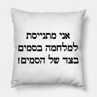 I'm Joining The War On Drugs On The Side Of The Drugs (Hebrew, Feminine) Pillow