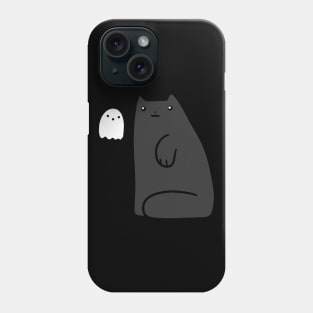 Black Cat and Tiny Ghost Phone Case