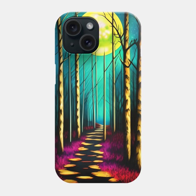 Beautiful Forest Moonlight Phone Case by Sanzida Design