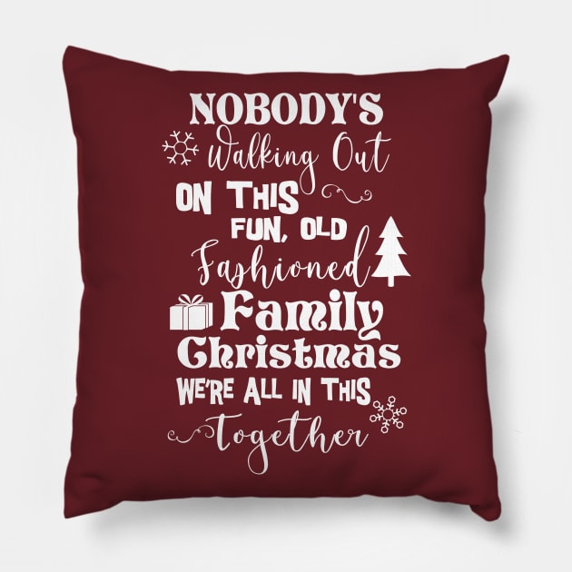 Old Fashioned Family Christmas Pillow by CreatingChaos