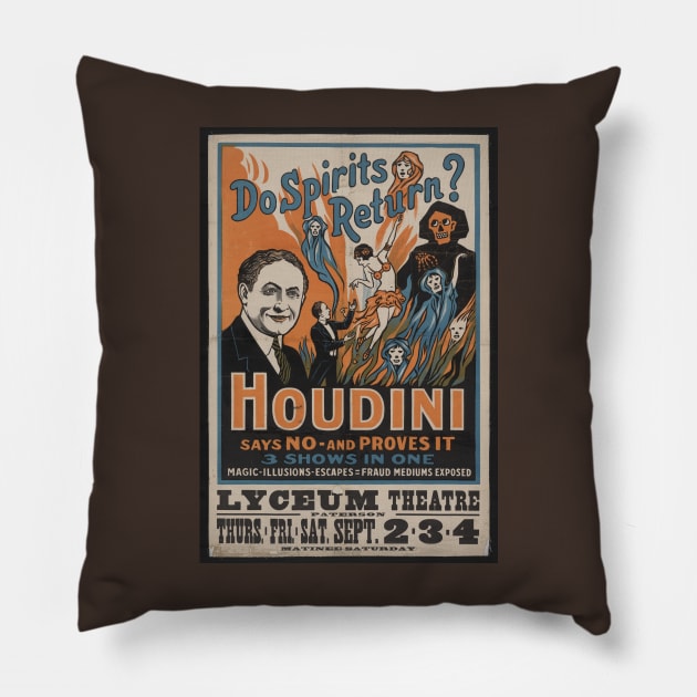 Houdini - Do Spirits Return? Pillow by nomoji