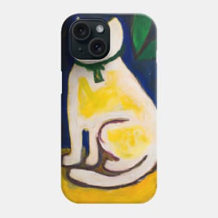 White Cat Painting in the style of Matisse Phone Case