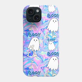 Ghost and Bones Pastel Grunge - Large Pattern Phone Case