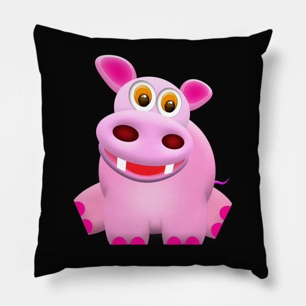 hippo a Pillow by AmandaRain