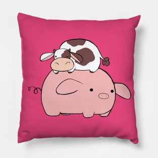 Big Pig Tiny Cow Pillow