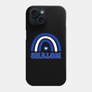 Shalom- Blue and White Boho Rainbow Phone Case