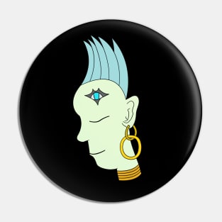 Abstract and ambiguous female face/figure/character Pin