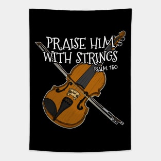 Christian Violin Player Praise Him With Strings Violinist Tapestry
