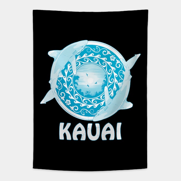 Kauai Oceanic Whitetip Sharks Tapestry by NicGrayTees