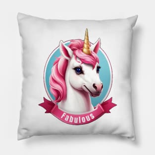 Fabulous Pinky Unicorn Pillow