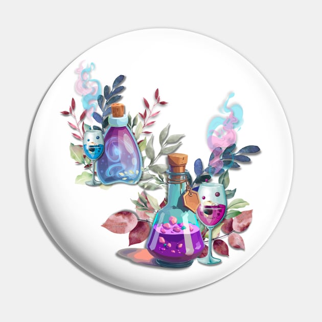 Enchanting Potion Bottles Pin by ALM Artbox