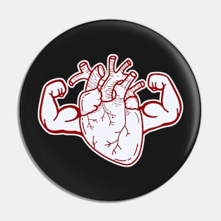 Heart with big muscles Pin