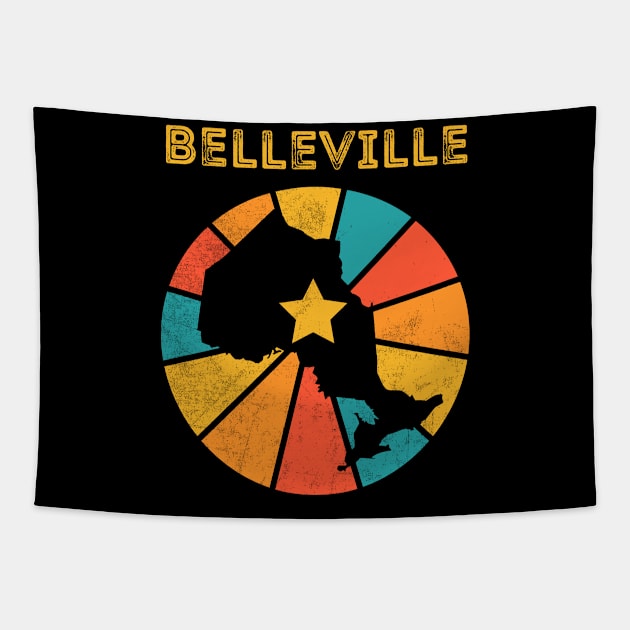 Belleville Ontario Canada Vintage Distressed Souvenir Tapestry by NickDezArts