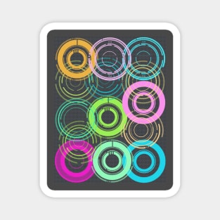 Neon Records 70s 60s POP Art Cyber Retro Pink Green Blue Orange Magnet