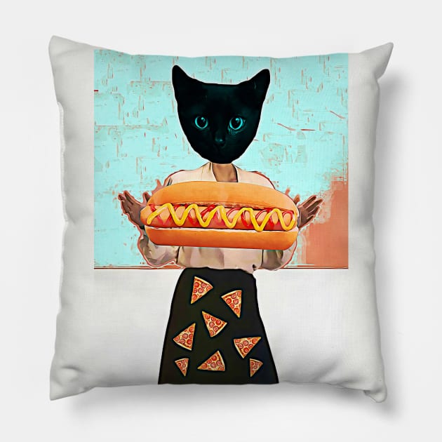 Let there be hot dogs and pizza rain Pillow by reesea