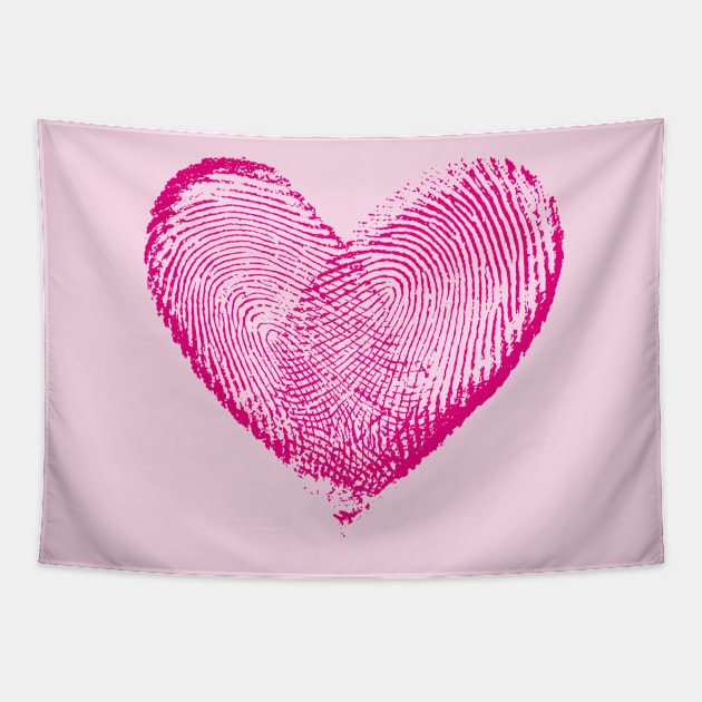 Fingerprint Heart Tapestry by bunin