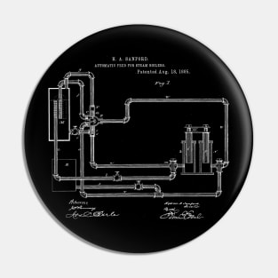 Automatic Feed for Steam Boilers Vintage Patent Hand Drawing Pin