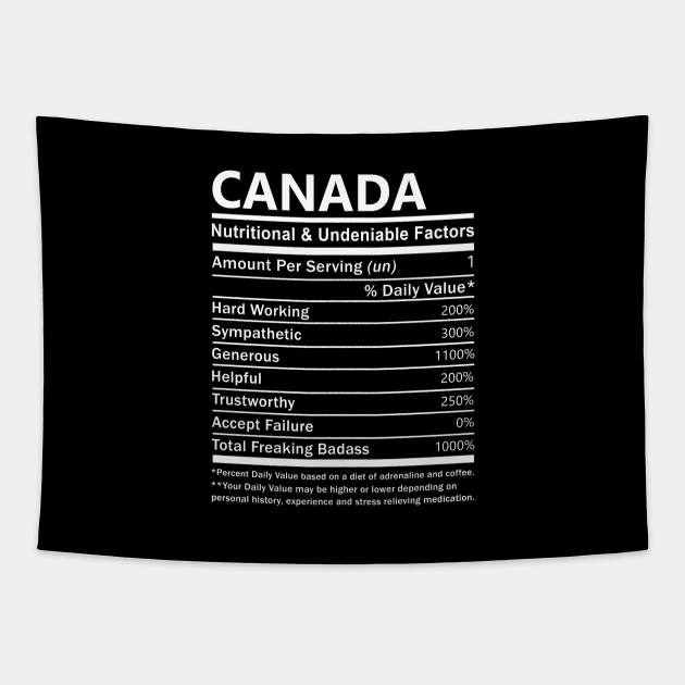 Canada Name T Shirt - Canada Nutritional and Undeniable Name Factors Gift Item Tee Tapestry by nikitak4um