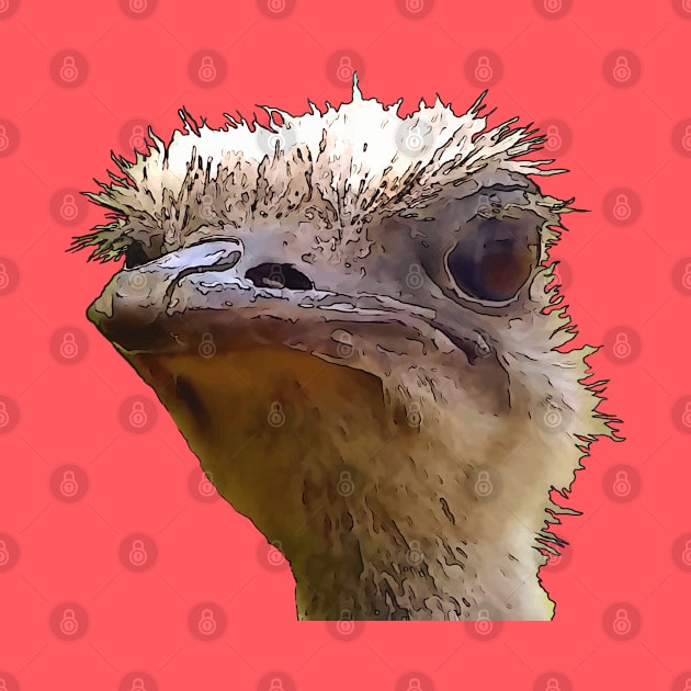 Beautiful Artistic Grumpy Ostrich Vector Cut Out by taiche