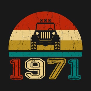 Vintage Jeep 1971 Birthday Jeep Gift T-Shirt