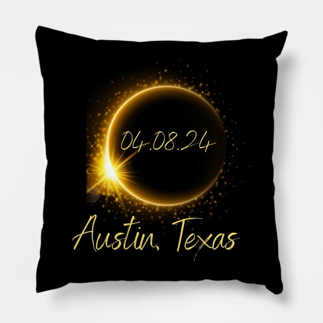Austin Total Solar Eclipse Pillow by Total Solar Eclipse