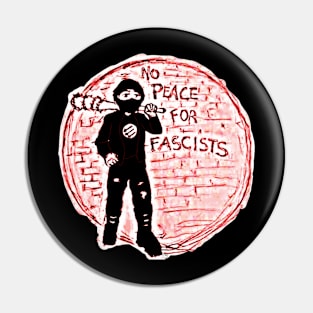 No Peace For Fascists - Darkened - Front Pin