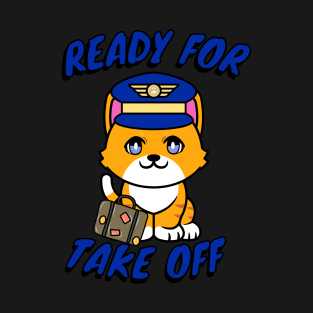Cute Orange cat is a pilot T-Shirt