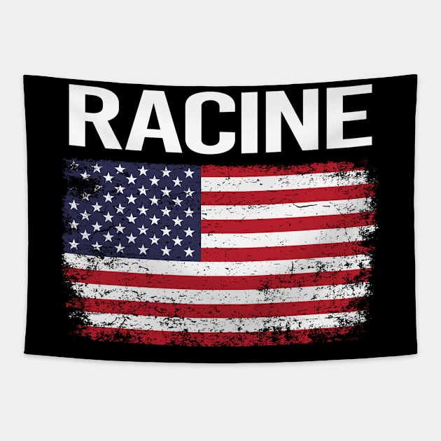 The American Flag Racine Tapestry by flaskoverhand