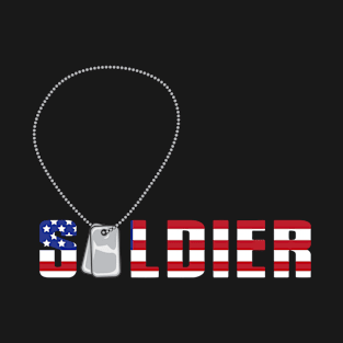 Soldier Word With Dog Tag For Letter O T-Shirt