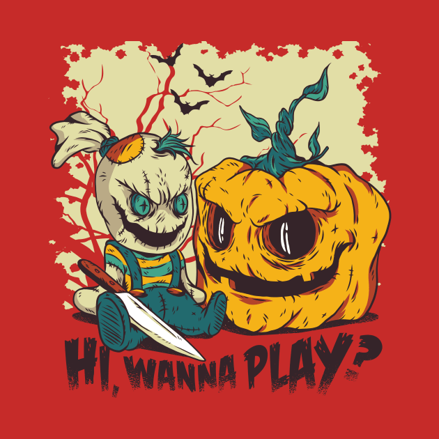 Scary Halloween Pumpkin by Hamster Design