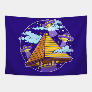 Ufo Aliens Egyptian Pyramid Egypt Sci Fi Tapestry