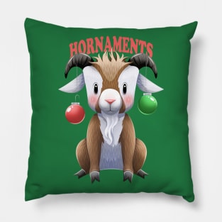 Hornaments Christmas Goat Pillow