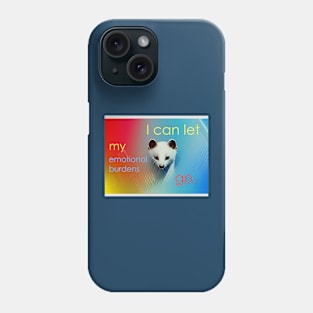 I can let ....go. Mantra with artistic weasel, colorful Phone Case