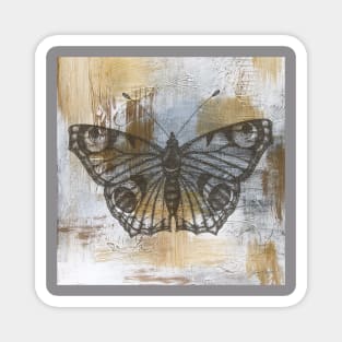 Gold And Grey Textures Butterfly A1 Magnet