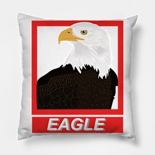 Illustration of a white-headed eagle Pillow